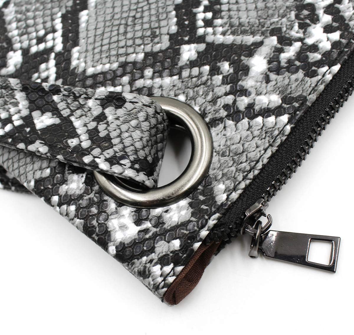 Suillty Women's Oversized Snakeskin Clutch Envelope Bag Messenger Handbag Tote Wristlet Bag - Image 5