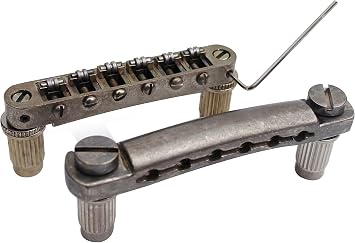Guyker Guitar Tune-O-Matic Bridge and Stop Bar Tailpiece Combo Replacement Compatible with LP SG EPI 6 String Electric GuitarGS001 + GM005, rust color