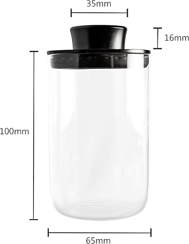 Miniatura 4 de Hanser | Tarro de almacenamiento de vidrio | Recipiente de vidrio hermético (9.5 fl oz) | Tapa de aluminio con anillo de sellado | Incluye cubierta