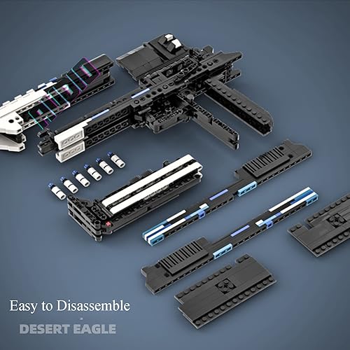 Miniatura 3 de Audio Technics - Bloque de construcción de juguete de disparo simulado, modelo de juguete de disparo de águila del desierto, compatible con Lego