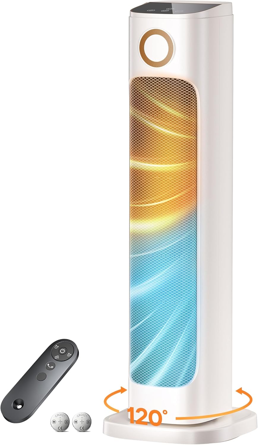 Calefactor Eléctrico Portátil con Ventilador 1500W 3 Niveles de Calor Control Remoto