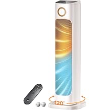 Patio Heater And Fan Combo for Indoor Use with 3 Heat Levels,Space for Garage Backyard Room Indoor,1500W Infrared Heater with Remote Control,15H Timers,Waterproof,Quiet,for Office, White