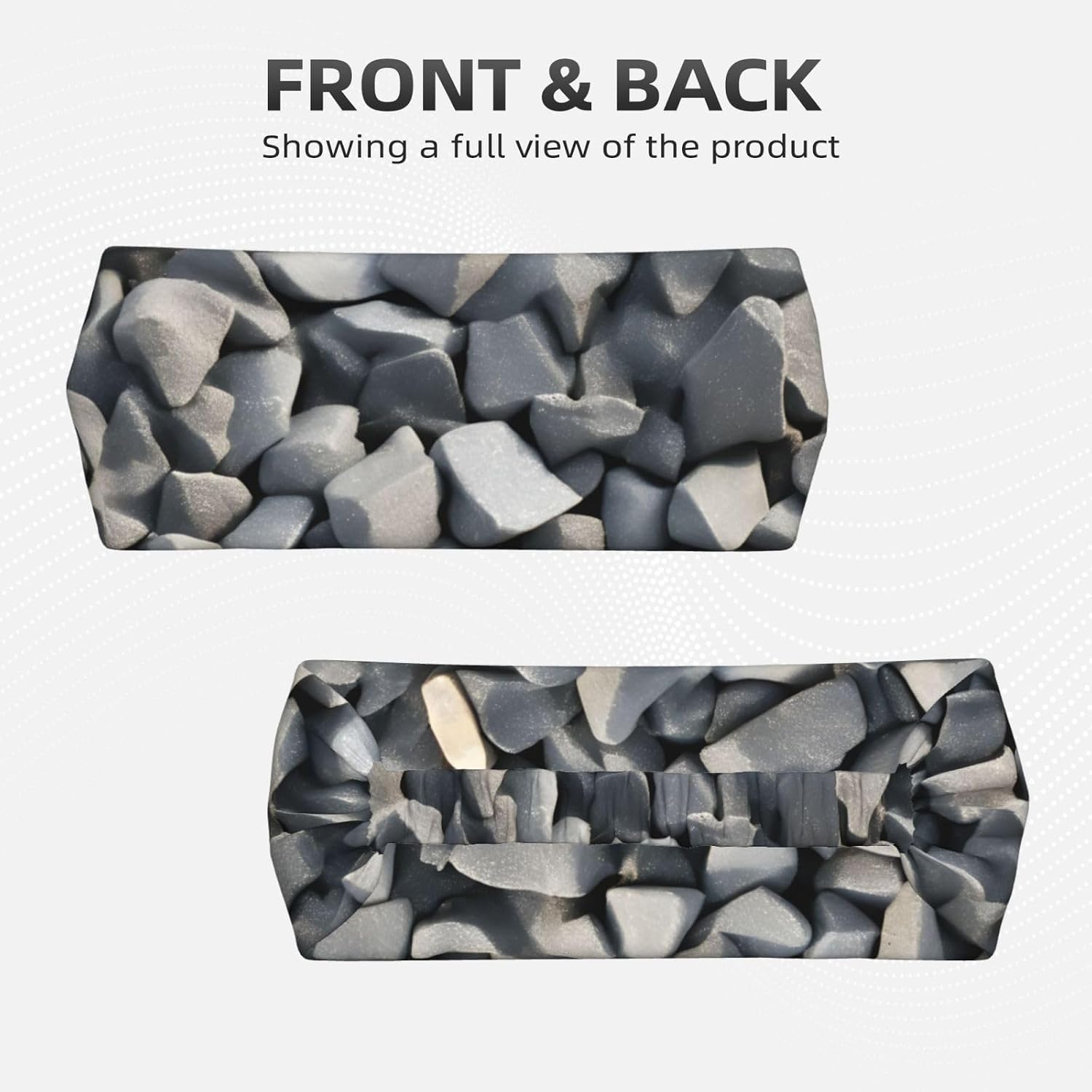 Pebble Stone Pattern Print Elastic Headband Breathable Workout Hair Band Running Cycling Outdoor Activities