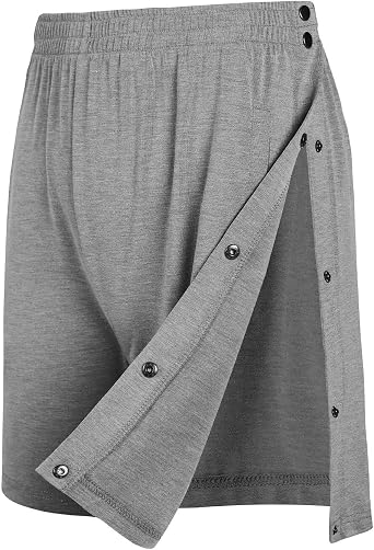 Landofgenie Mens Tear Away Shorts Post-Surgery Recovery Pants