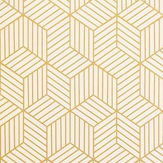 Gold Beige Geometry Hexagon Peel and Stick Wallpaper Gold Stripes Wallpaper Removable Self-Adhesive Wallpaper Luxury Conta...