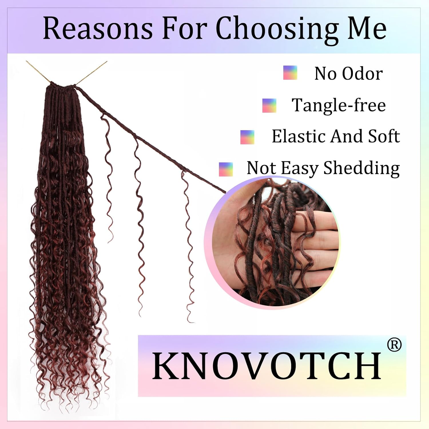 Boho Faux Locs Crochet Hair 30 Inch Goddess Locs 8 Packs Boho with Curly Ends Pre-looped Long Bohemian River Locs Crochet Hair for Black Women(30Inch,T350)