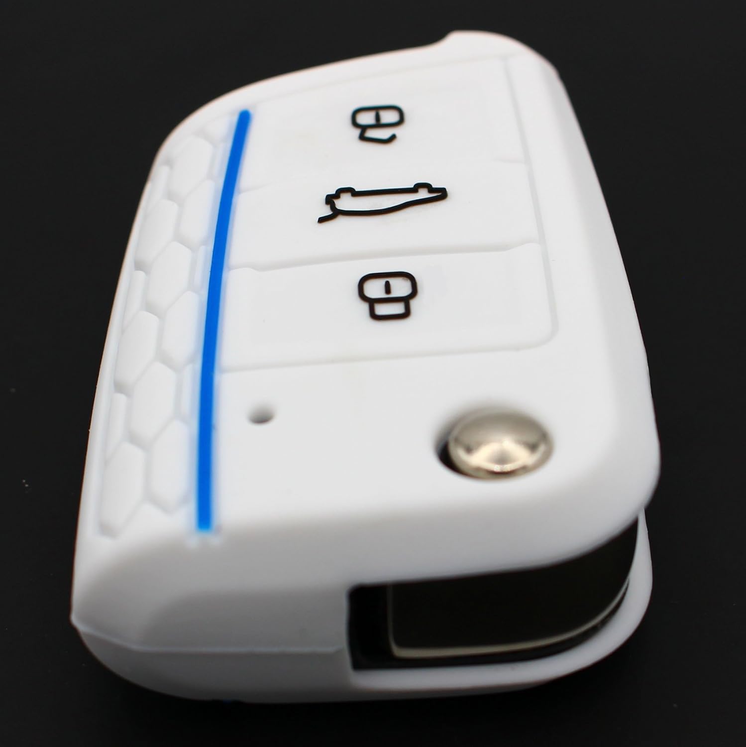 Folia Key Key Case 3 Buttons Key VB Silicone Cover Finest Protective Case, White Blue - Image 4