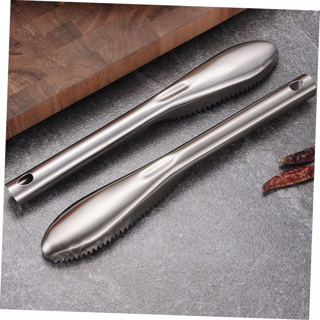 HANABASS 8pcs Stainless Steel Fish Scaler Tool Manual Remover Comfortable Handle Easy to Use Kitchen Tool for Quick and Scale Removal