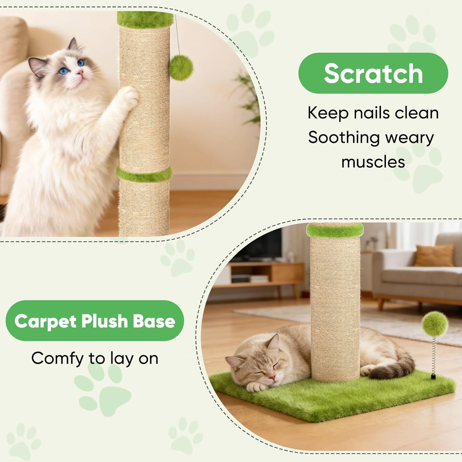 XiaZ Cat Scratching Post 34'' Tall - Image 3