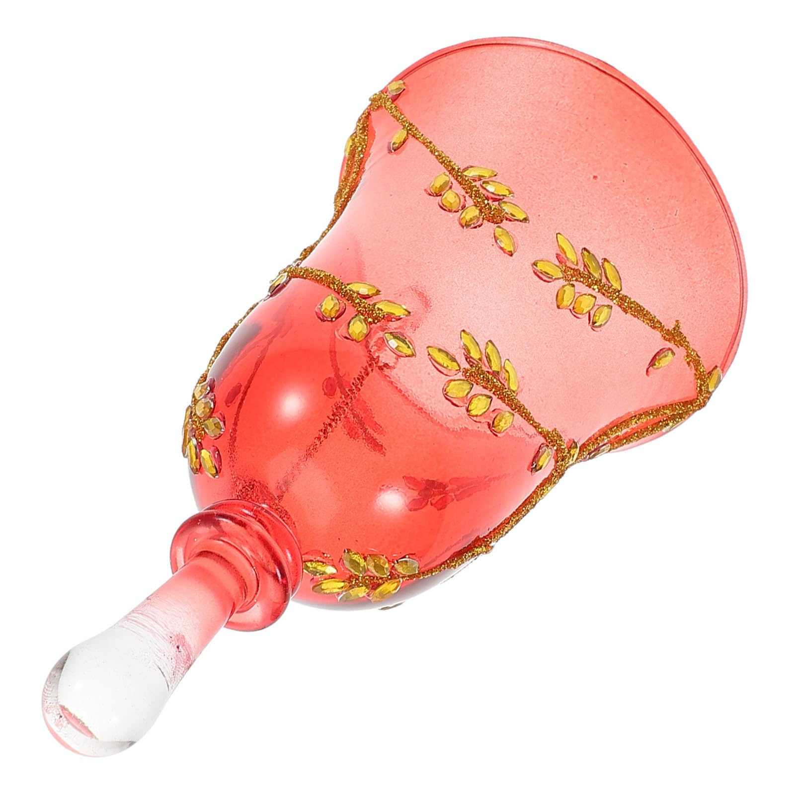 TOYANDONA 4 Piezas Campana de Mano de Vidrio Roja para Cena Navideña,