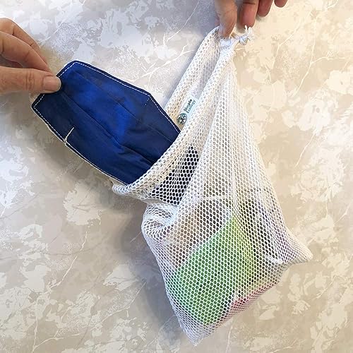 Miniatura 4 de Simple Ecology Bolsa de lavandería de malla de algodón orgánico bolsas de lavado a máquina para delicadas, lencería y prendas, paquete grande de 2