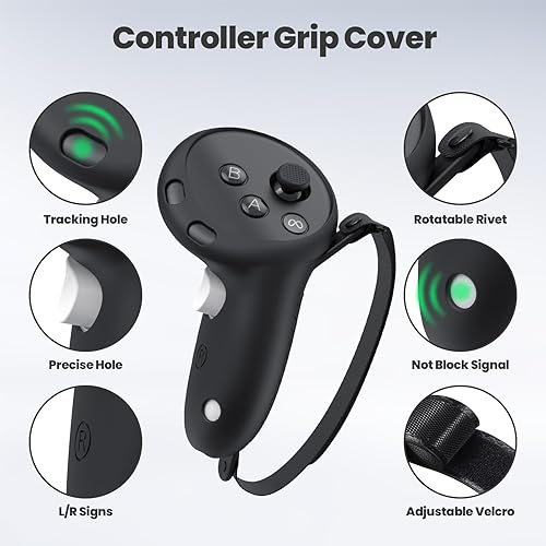 Miniatura 5 de Juego de funda protectora de silicona compatible con accesorios MetaOculus Quest 3, fundas de silicona que contienen cubierta de carcasa de realidad