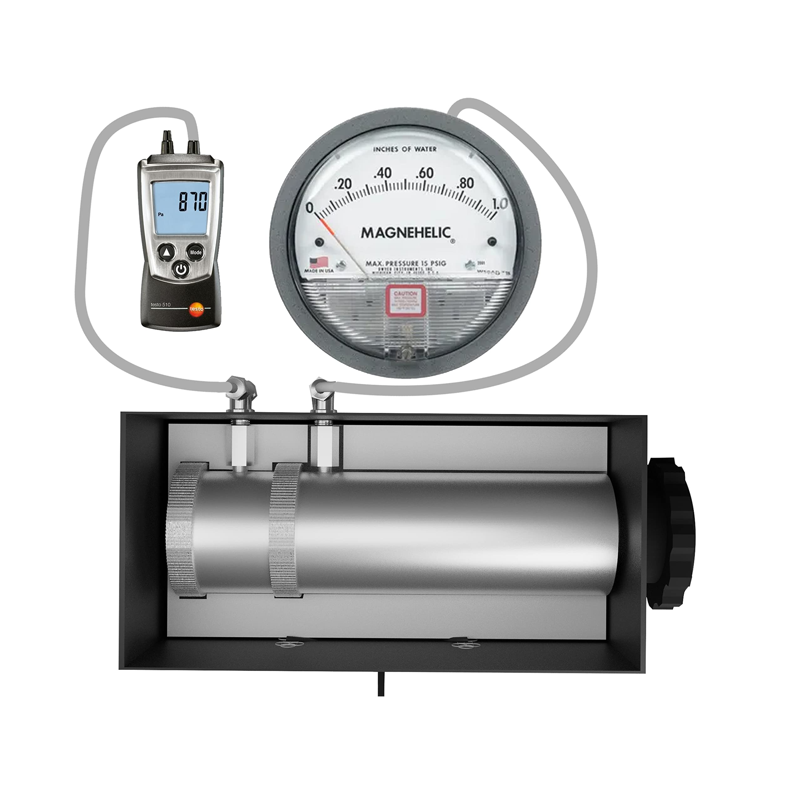Differential Pressure Gauge Calibrator for HVAC, Laboratories, Room Pressure Monitoring Model: IK HPP-01 (Static Pressure Pump Only)