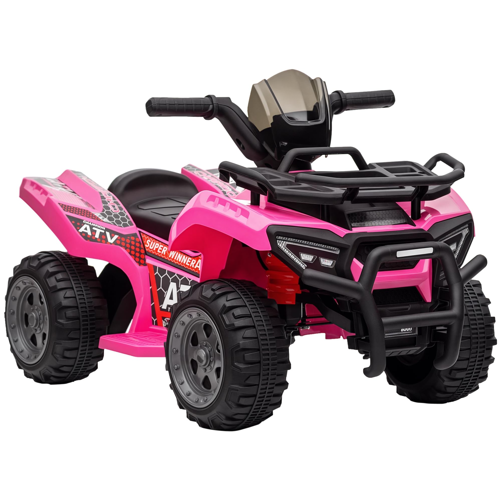 HOMCOM Quad Eléctrico para Niños 6V Batería 2 km/h 70x42x45 cm Rosa