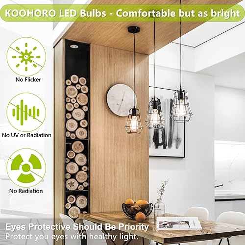 Miniatura 4 de Bombillas LED vintage, equivalente a 60 vatios 7 W, ST58ST19 bombillas antiguas, blanco cálido 2700 K, bombillas LED con CRI 90+, alto brillo 850