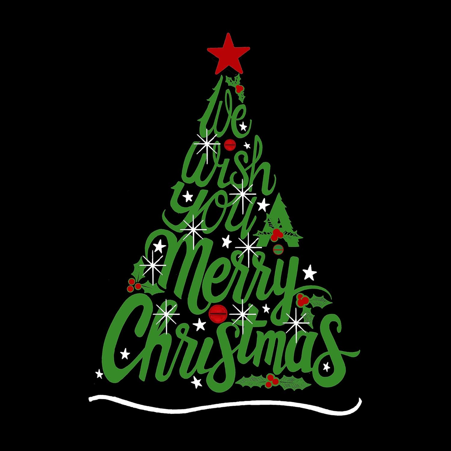 We Wish You A Merry Christmas - Girl's Word Art Crewneck Sweatshirt