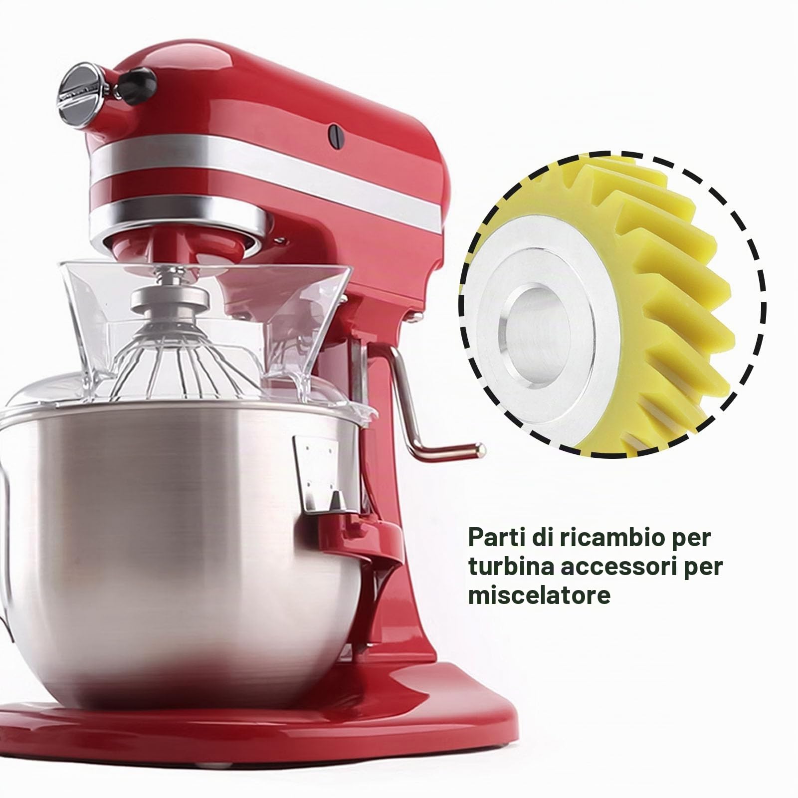 W10112253 Sostituzione ingranaggio a vite senza fine miscelatore giallo | Compatibile con KitchenAid 5KSM150, 5KSM45, 5KSM90, 5KSM125, 5KSM175 5KSM185 5KSM156 5K45SS