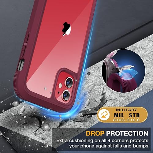 Miniatura 421 de Miracase Glass Series - Funda para iPhone 11 de 6.1 pulgadas, funda resistente de cuerpo completo mejorado con protector de pantalla de vidrio Negro