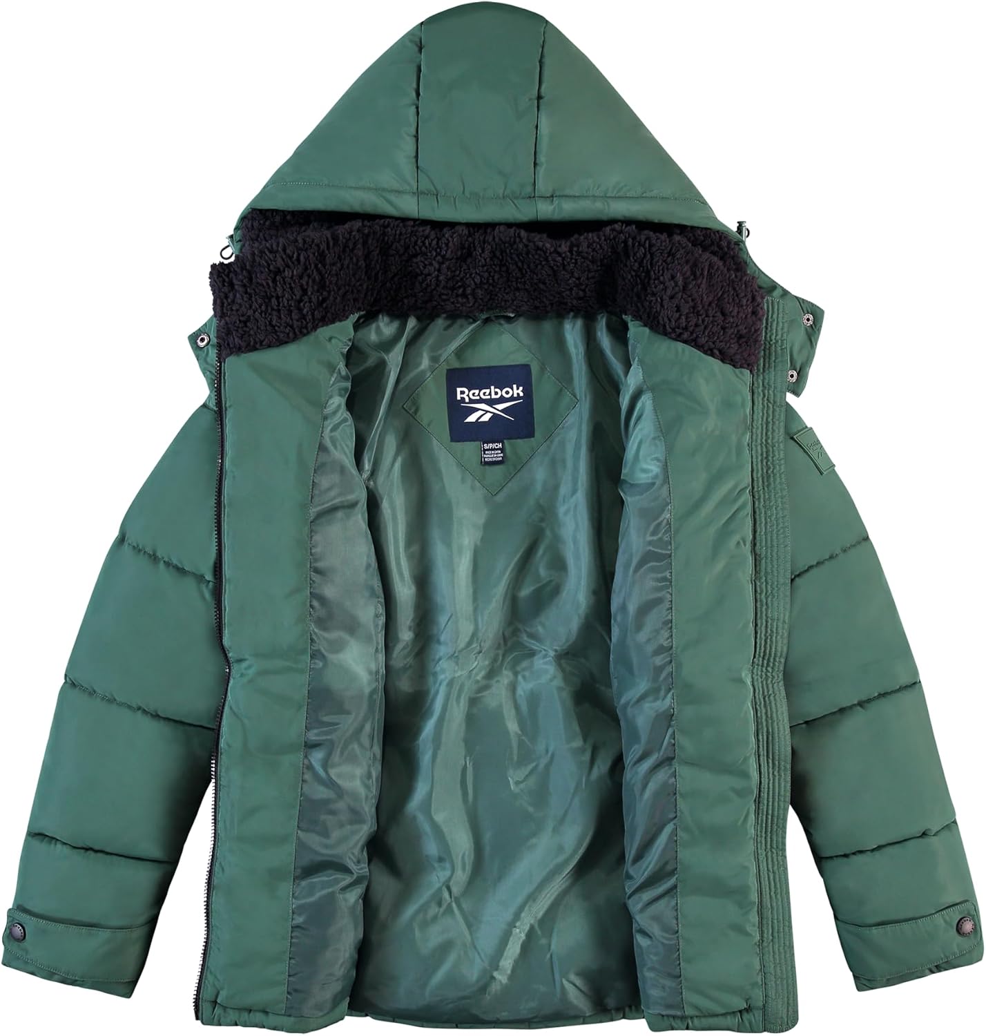 Reebok Womens Puffer Jacket - Heavyweight Puffer Coat with Faux Fur Trim Hood - Outerwear Down Winter Jackets for Women - Image 4