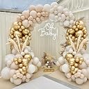 62 Pcs Cream Beige Gold Chrome Balloon Garland Kit Retro Balloons For Jungle Safari Theme |Birthday |Anniversary |Baby Shower Decoration (R4) gallery image