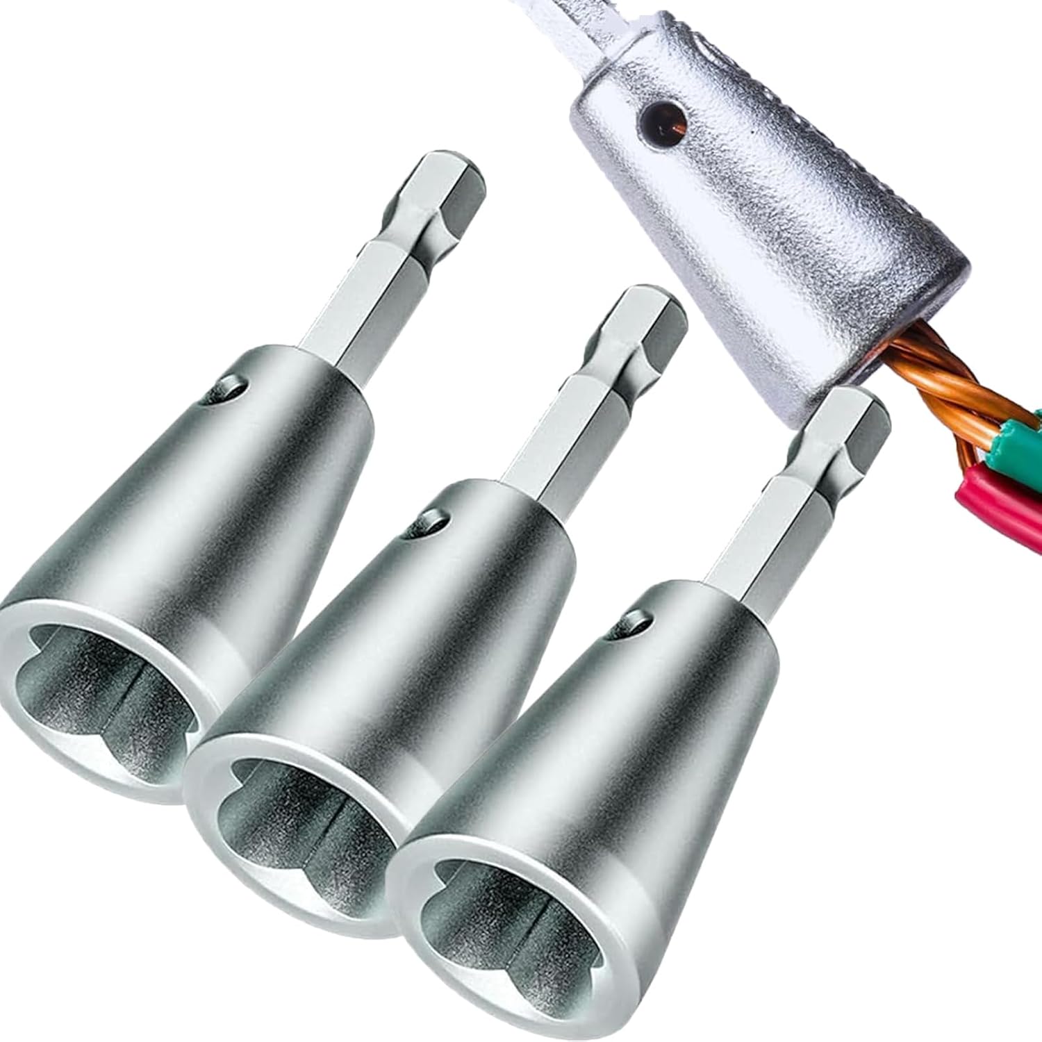 4pcs New Electrician’S Fast Automatic Paralleling Device - Electrician Paralleling Device, Wire Twister Tool for Drill, Cable Quick Stripping (4pcs)