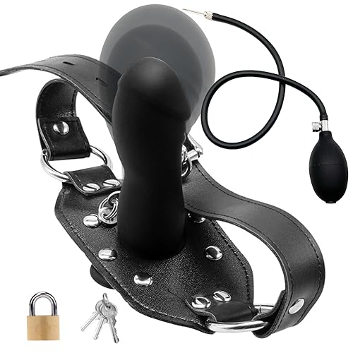 Knebel Aufpumpbar, Silikon Knebel Sex Sm Groß Penisknebel Für Bondage, Knebel Mund Dildo Schwarz Knebel Gag Inflatable Penis Mundball Verstellbarer Fetisch Sexspielzeug Mundknebel Für Frauen