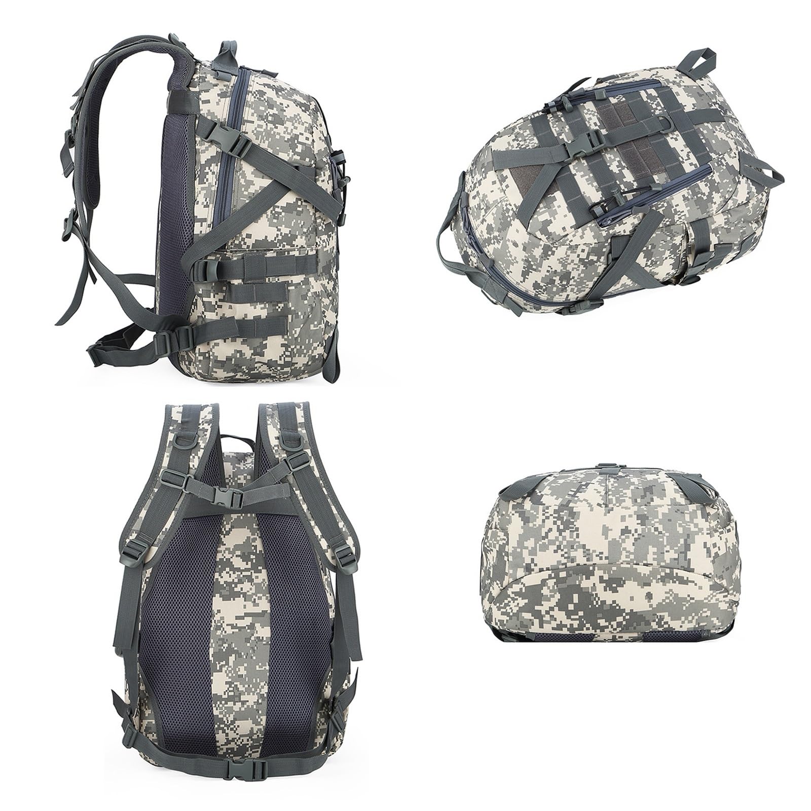 Taktyczny Plecak Szturmowy, Wojskowy Plecak Turystyczny 36-55l Outdoor Hiking Camping Wodoodporny, Oddychający Sportowy Szturmowy Bug Out, Do Wędrówek, Biwakowania, Siłowni, Polowania(E)