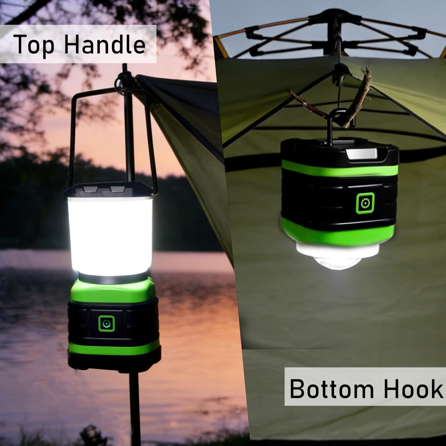 Lichamp LED Camping Lantern, Battery Powered LED Lights Camping Essentials, Portable Lanterns Flishlights for Emergency, Hurricanes, Outdoor Hiking, Power Outages, Survival Gear and Home Use, 4 Pack