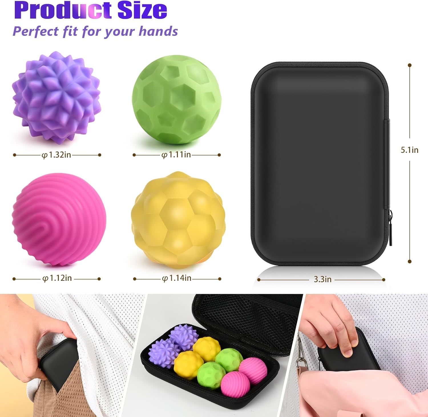 Silicone Magnetic Balls Fidget Toys for Adults & Teens, 8PCS Stress Relief Sensory Toys for Autism ADHD Anxiety, Fun Textures Gadgets,Office Desk Toy,Stocking Stuffers for Women Men Teen Gift