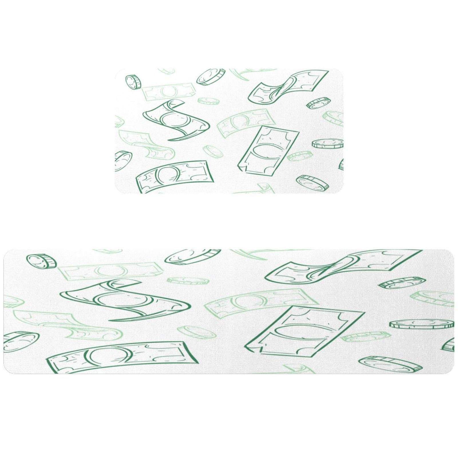 Alfombrillas de cocina decorativas para pasillo y cuarto de lavado, set de 2 alfombras
