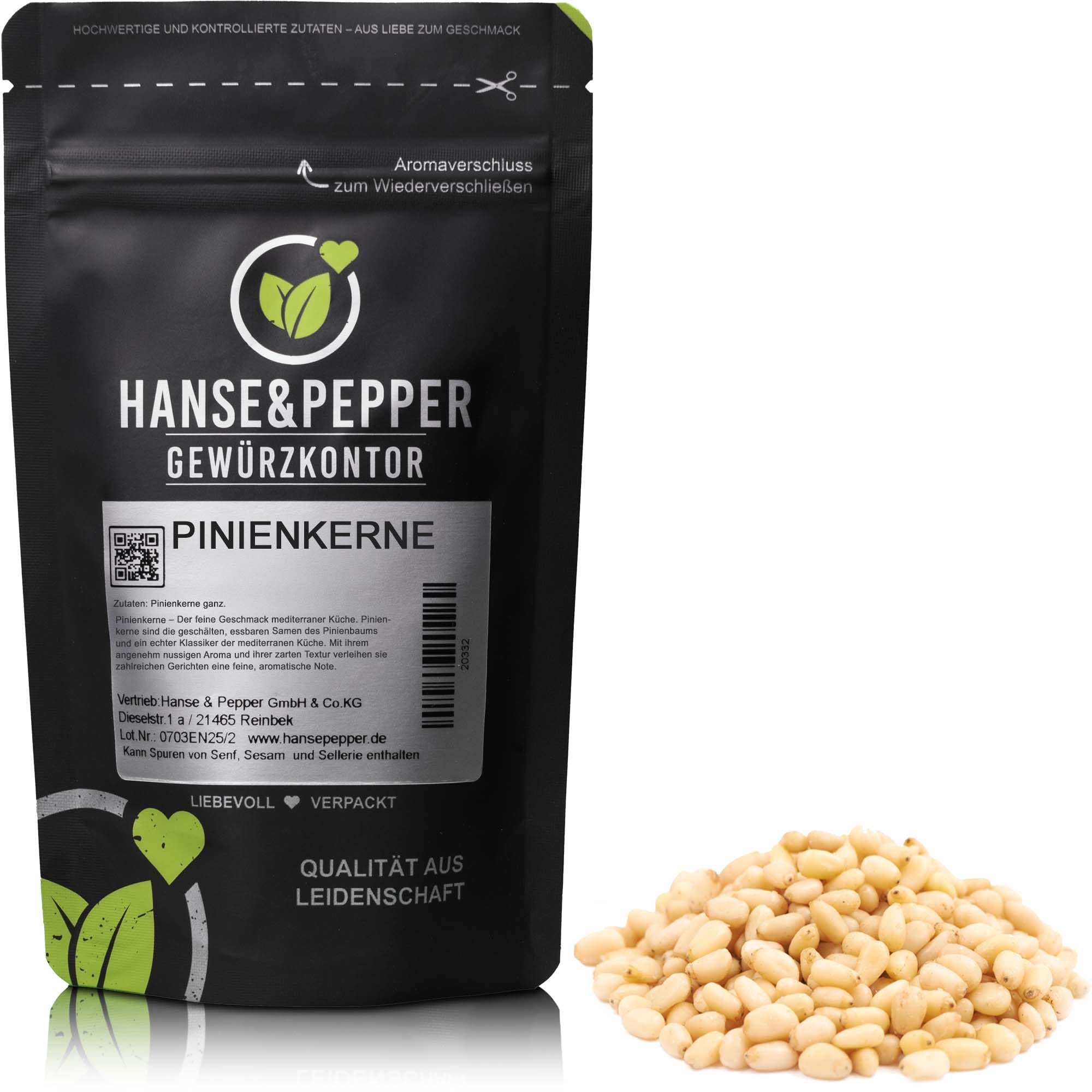 1kg Pinienkerne frisch ungeschwefelt ungesalzen 1A Qualität - Gourmet Serie