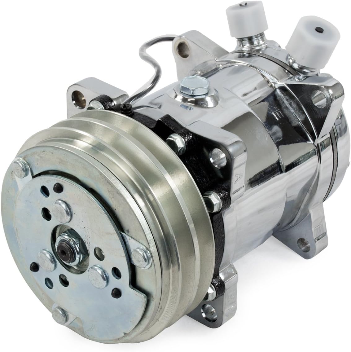HC5003C A/C Compressor with Silver Clutch (Chromed V-Belt Sanden 508 R134A Type)