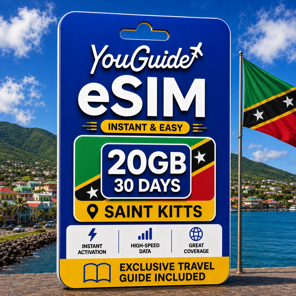 Saint Kitts and Nevis eSIM 20GB 30Days