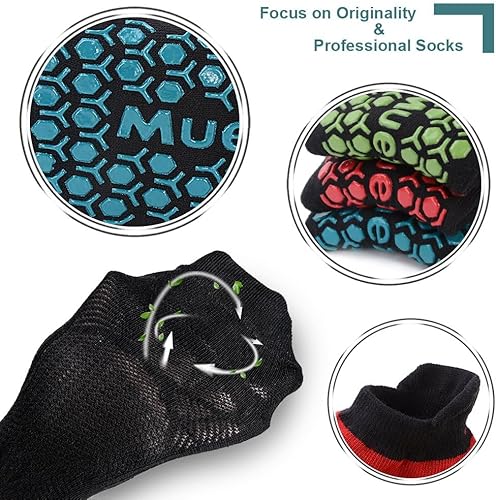 Miniatura 7 de Muezna Calcetines de yoga antideslizantes para hombre, para pilates, barras, Bikram Fitness Hospital con puños