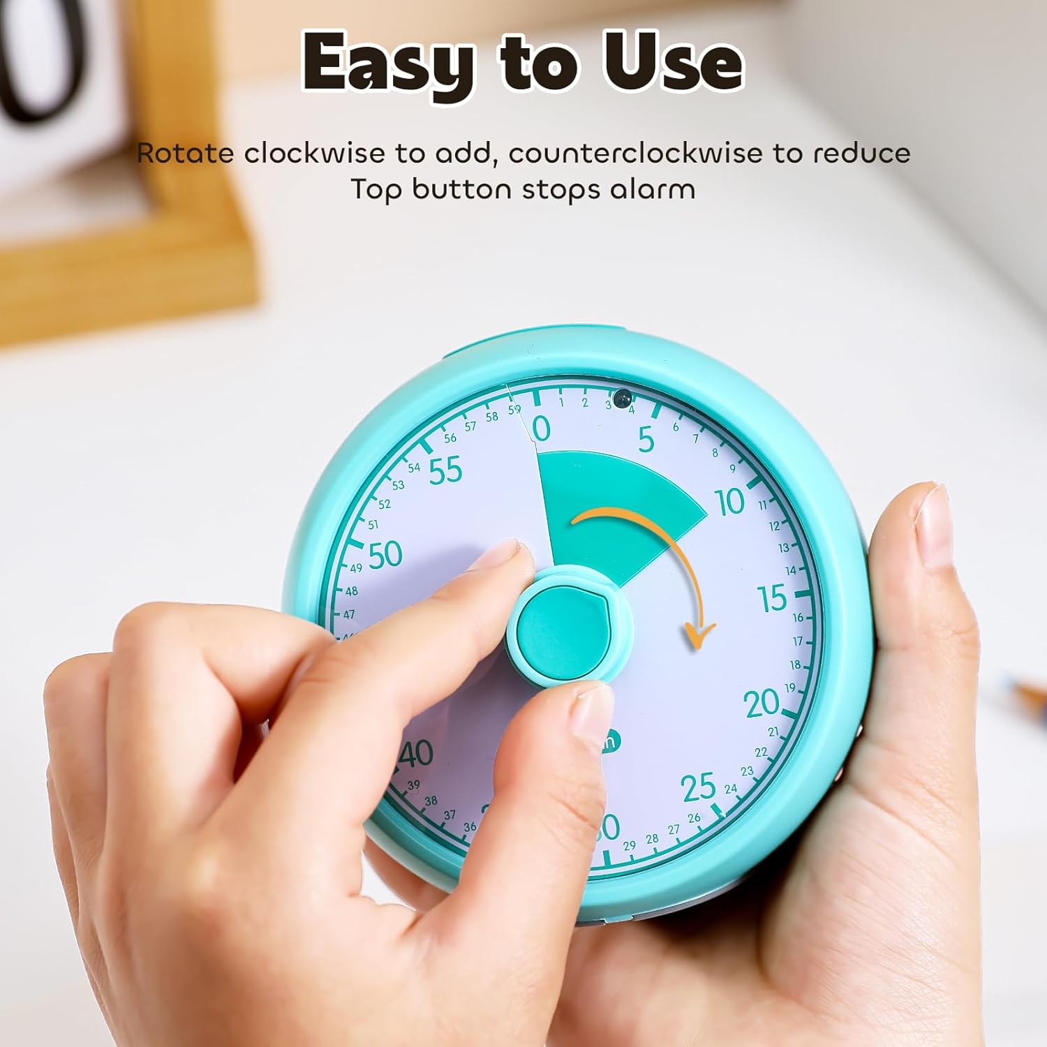 Visual Timer for Kids 60-Minute - Countdown Timer with Optional Alarm, Focus Tool for ADHD & Autism, Time Management for Homework, Chores, Office, Kitchen, Teaching & Study Routines (Green)