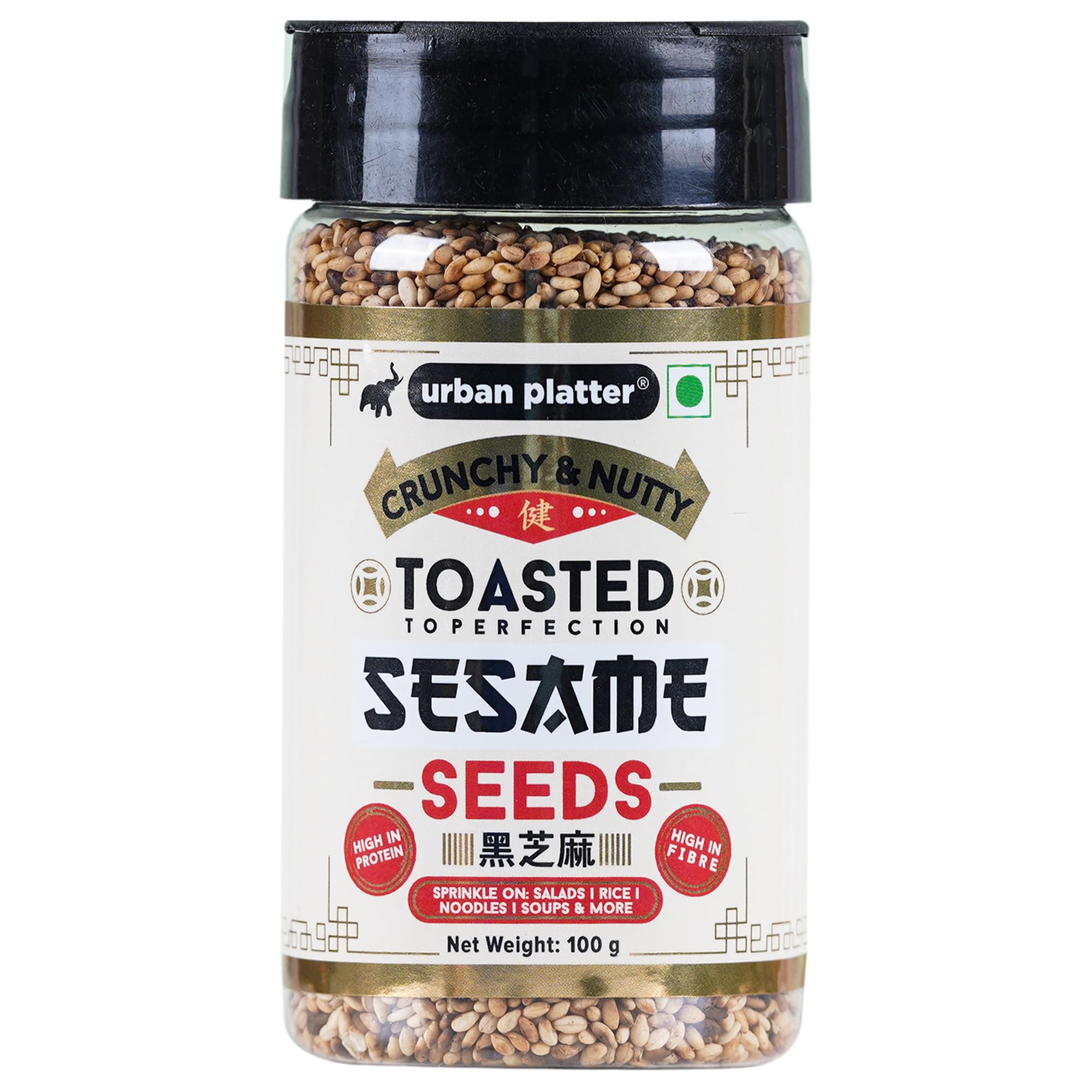 Urban Platter Toasted Sesame Seeds, 100g (Nutty & Crunchy | Toasted to Perfection | High in Protein | High in Fibre | Sprinkle on Salads, Rice, Noodles, soups, etc.)