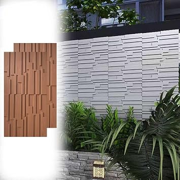 Decorative Textures 3D Wall Panels for Indoor Outdor, Living Room Tv Background 3D Wall Cladding, Waterproof Cuttable Wall Ceiling Covering PanelsBrown