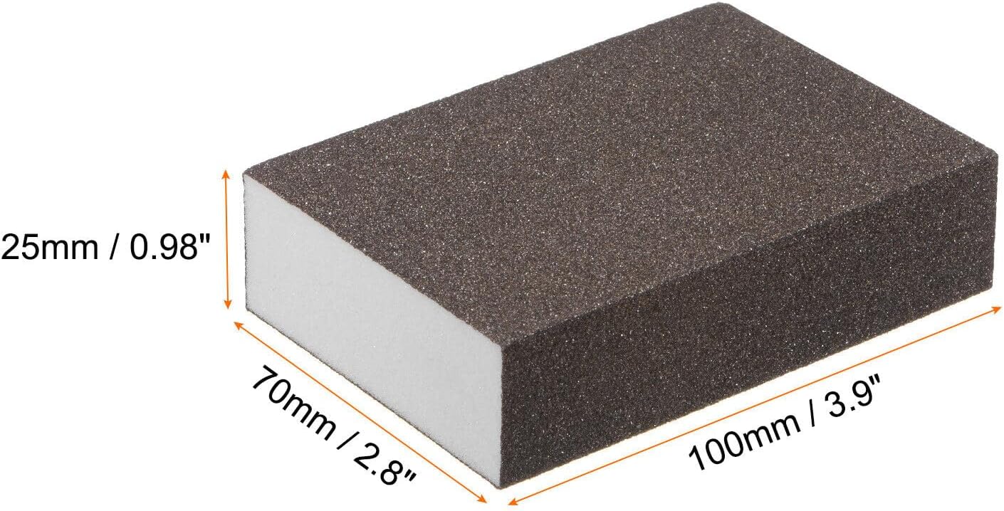 Toolparts And Accessories 16pcs Sanding Sponge Blocks 240-320 Grits Hand Block 100x70x25mm Brown&White (#CN#130824-05948)