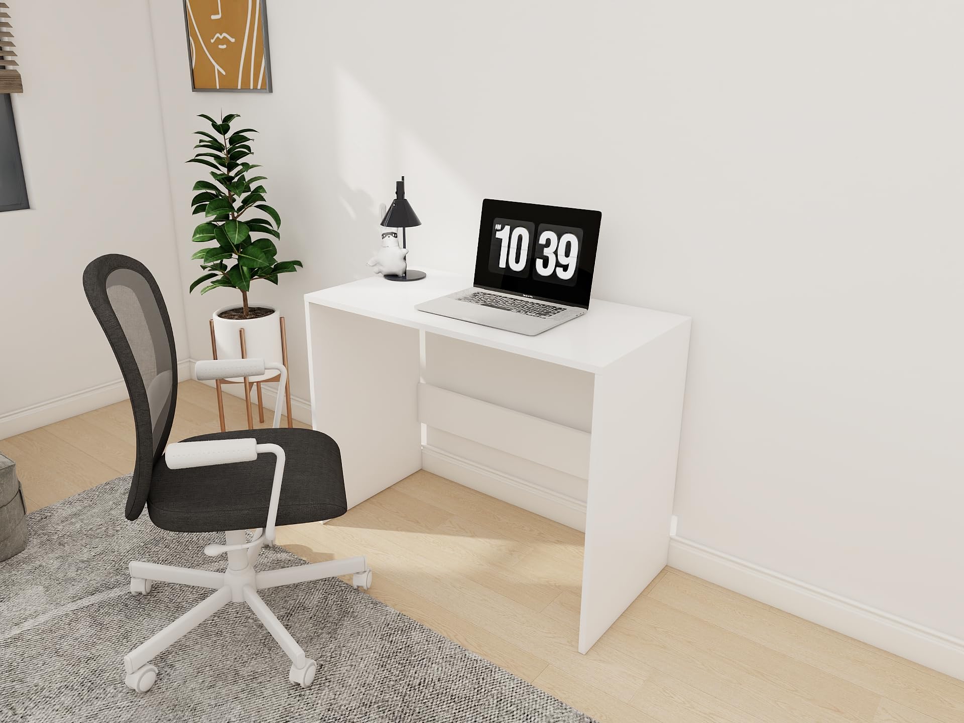 Schreibtisch Holz Weiß – Computertisch 100x50x78cm – Bürotisch Klein – Büro Kinderzimmer und Jugendzimmer Möbel - Büromöbel PC Tisch