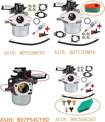 Miniatura 5 de Carburador para lavadora a presión 2700 3100PSI, compatible con Troy Bilt 799154 593599 591137 595390 594287 799248 carburador para cortacésped de