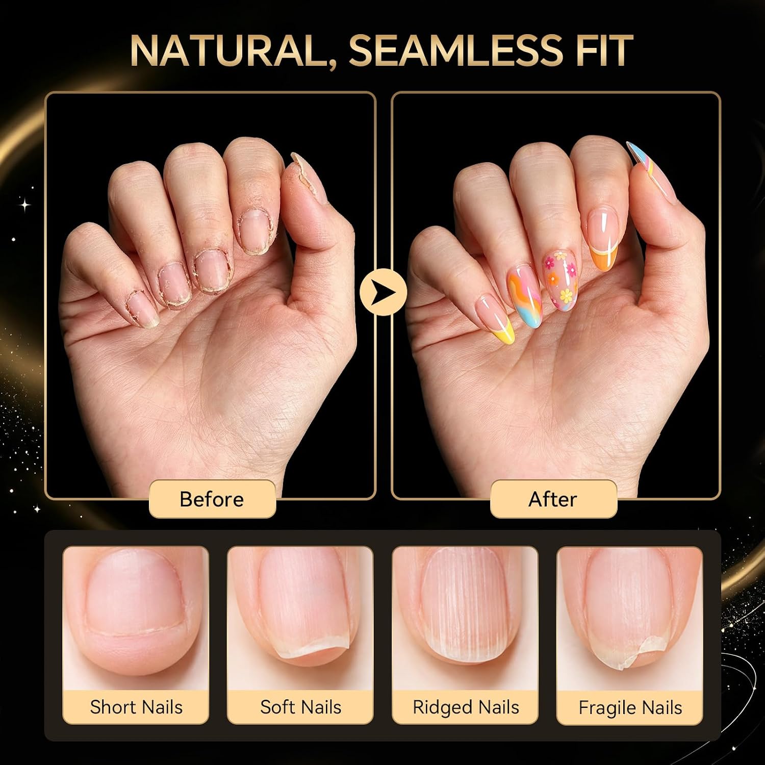 YSC Medium Square Soft Gel Nail Tips, 504PCS 12 Sizes, Flexible Pre Etched Semi-Matte Full Cover Press On Nails, Thin Edges & Reinforced Tips, Flatter C‑Curved Nail Extensions for DIY & Salon Use