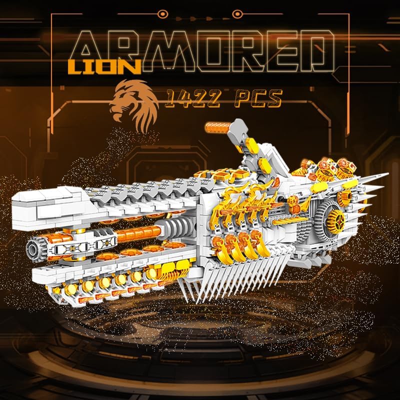 Front view of the Mechanical Lion, displaying its head and weapon-like features