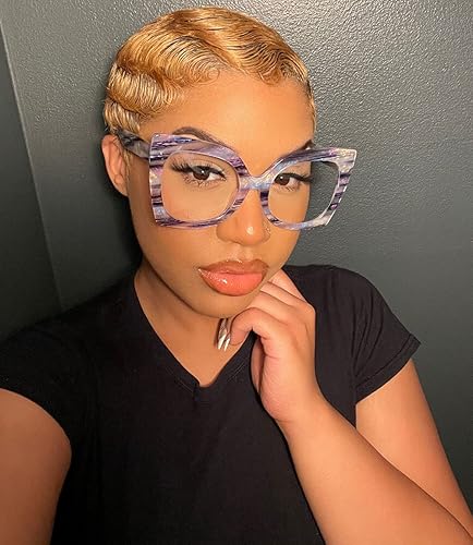 Miniatura 3 de Vooglam GWA000487 - Gafas de luz azul con marco cuadrado de gran tamaño para mujer, bloqueo UV, antifatiga ocular, Adrian GWA000487