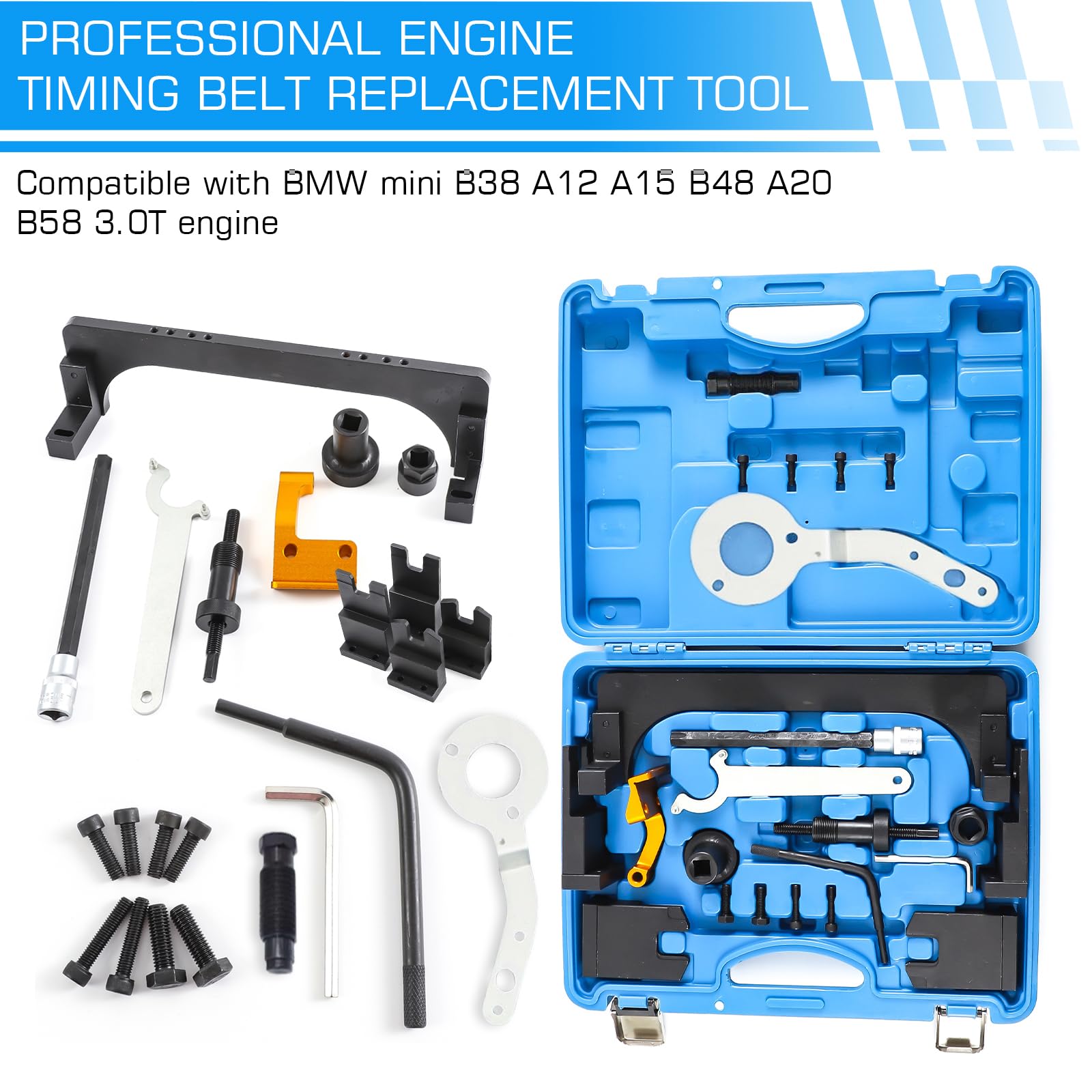 Kit Messa in Fase Motore, Attrezzi per Bloccaggio di Allineamento Albero a camme Compatibile con B-M-W e per Mini Hatch B38 B46 B48 B58 116i Motori Diesel, Strumento di Allineamento Dell'albero