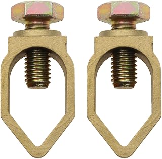 2 PCS 5/8-Inch Direct Burial Copper Ground Rod Clamps Grounding Rod Clamp Copper Ground Clamp for Electrical Grounding Systems (5/8")