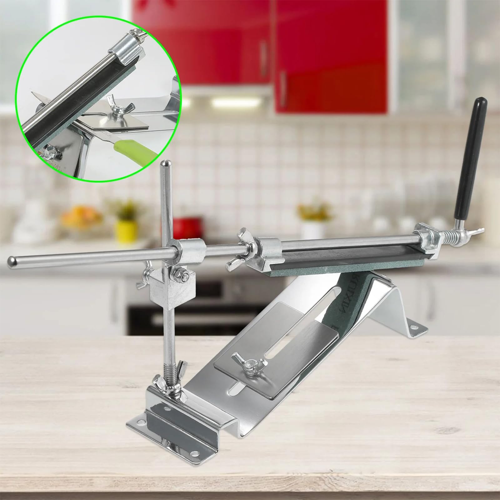 Afilador De Cuchillos Profesional, Amoladora De Cocina Afilado Sistema Angular con Esmeril 4 Actualizar Versión (Video de Usuario Incluido)