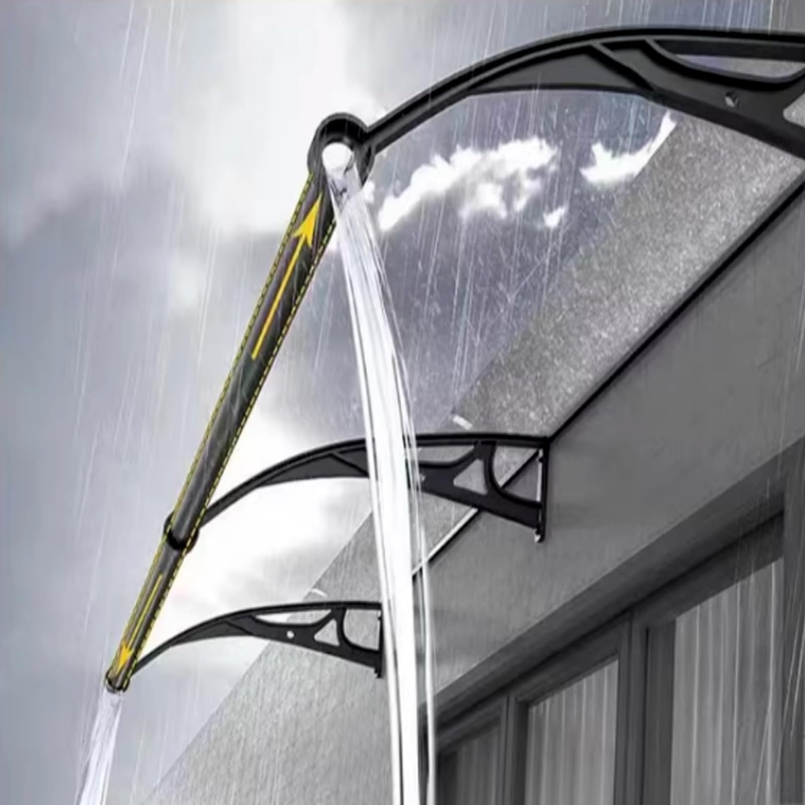 Auvent de porte d'entrée contre les infiltrations et abri de fenêtre en polycarbonate