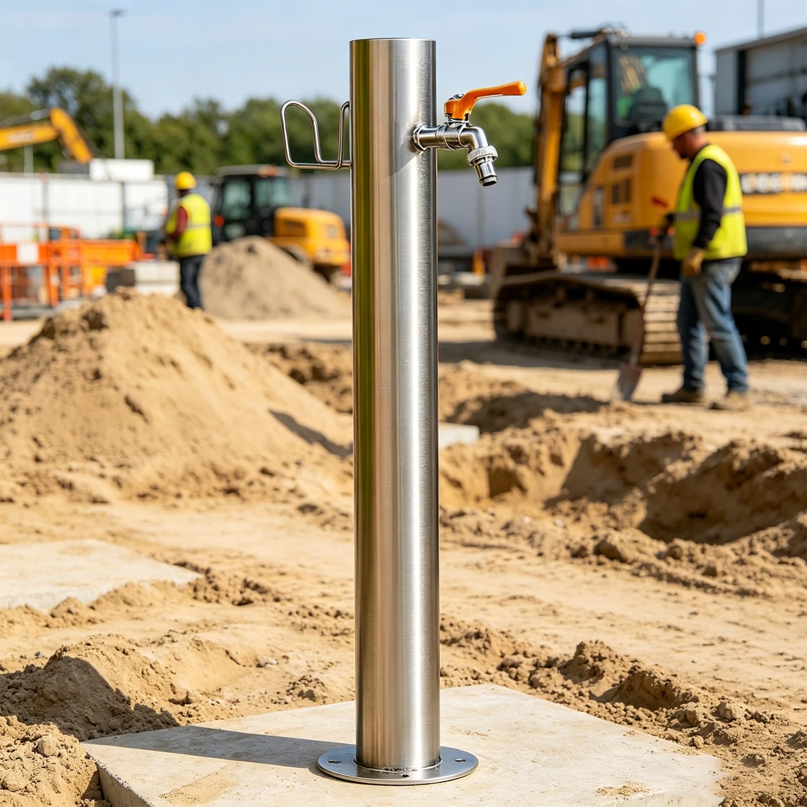Lonmrrton A Floor Mount Outdoor Water Column, Brass Spigot Freestanding Water Tap, Weatherproof Vertical Water Pillar For Construction, Community Public Rea(,Height: 50Cm/19.7In)