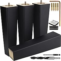 Vista 26 de Patas cuadradas premium de muebles en negro (kit de instalación completa) - Elige tu