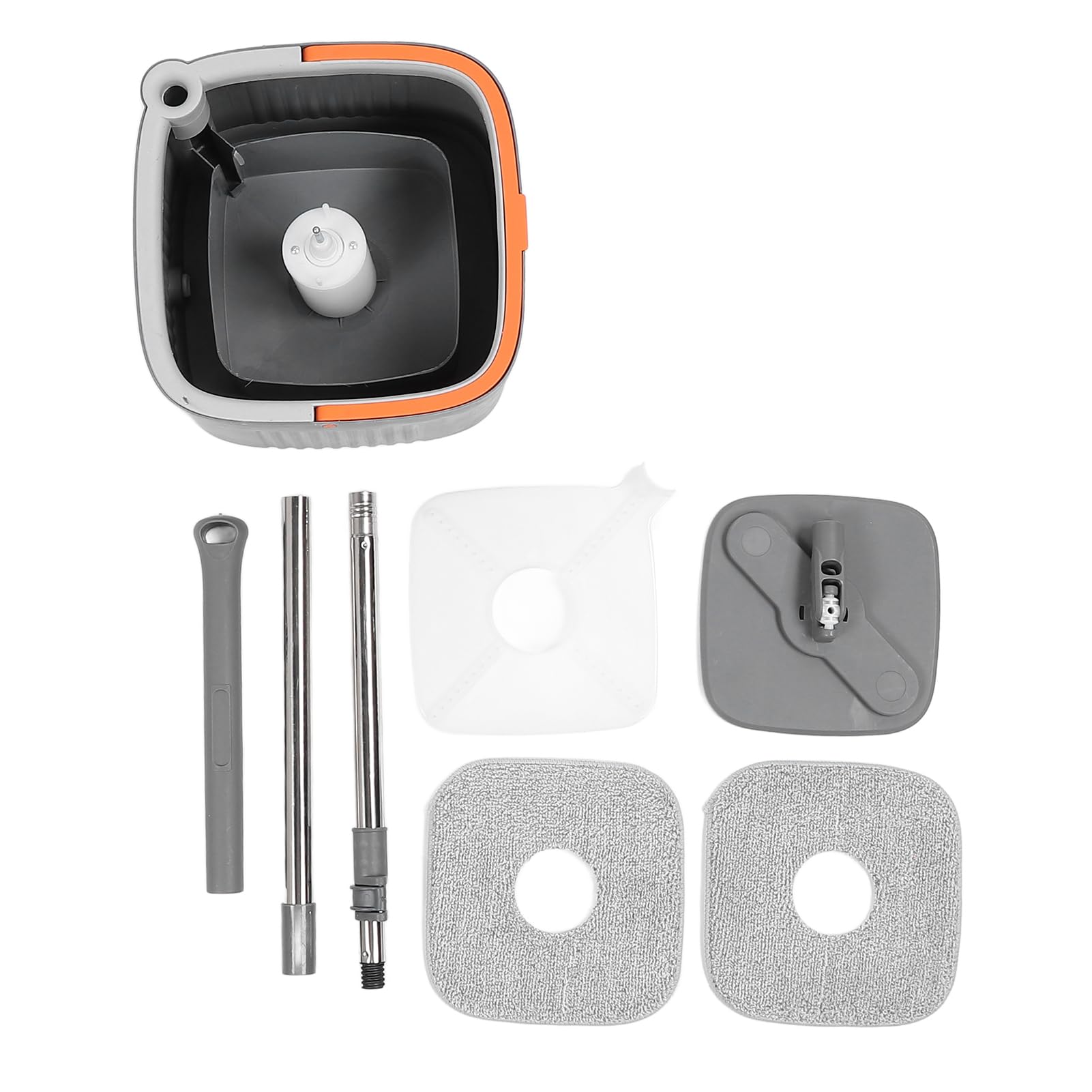 Juego de cubo de fregona con 2 piezas de tela giratoria de 360 grados, herramienta de fregona de microfibra seca y húmeda para uso doméstico